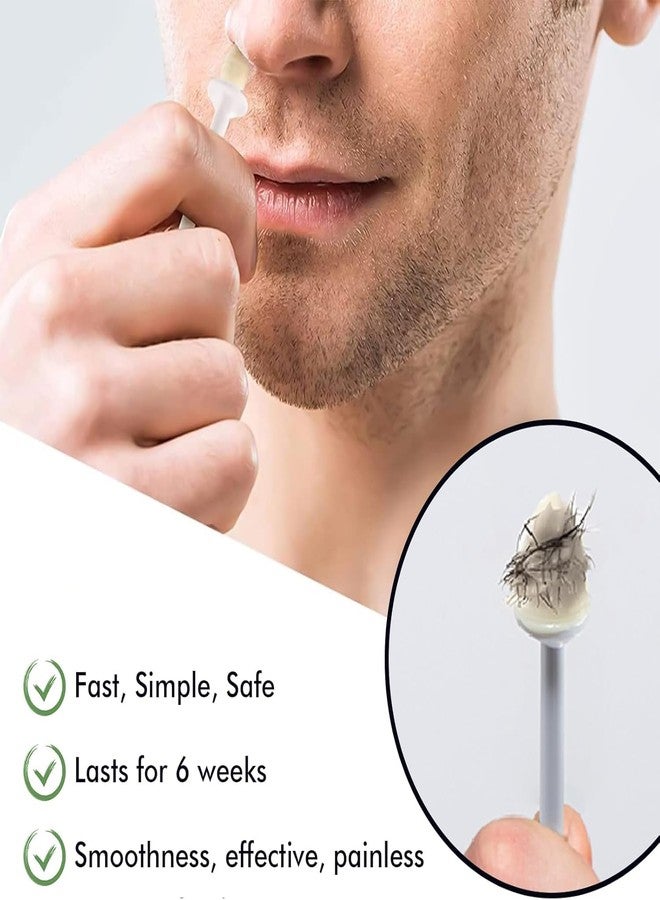 Charmonic Nose Wax Kit, 120g Wax Beads, Nose Hair Wax for Men and Women, 15-20 Uses Painless Nasal & Ear Hair Removal With 40 Applicators, Wooden Sticks, Balm Wipes and Moustache Guards | Lasts up to 5 Weeks - Image 5
